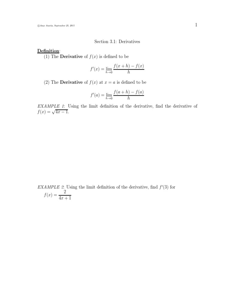 Understanding Derivatives Through Examples A Comprehensive Guide to