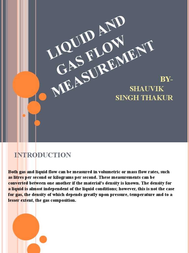 Liquid and Gas Flow Measurement Techniques | PDF | Flow Measurement ...