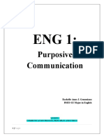 Purposive Communication: Rachelle Anne J. Gemeniano BSED-1E Major in English