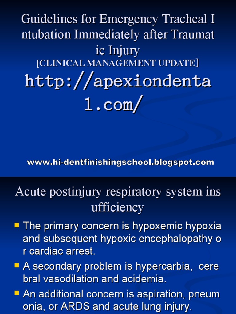 Guidelines for Emergency Tracheostomy