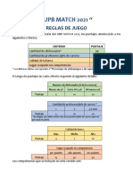 Reglas de Juego Upb Match 2021