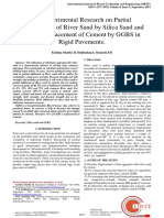 An Experimental Research On Partial Replacement of River Sand by Silica Sand and Partial Replacement of Cement by GGBS in Rigid Pavements