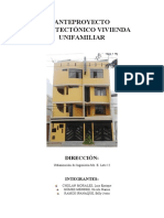 Anteproyecto Arquitectónico Vivienda Unifamiliar