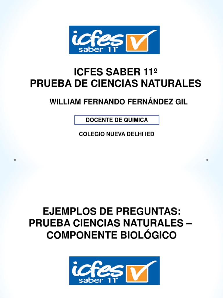 Ejemplos ICFES Ciencias Naturales 11º | PDF