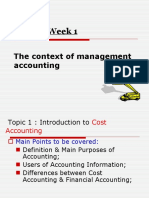 Lecture Week 1: The Context of Management Accounting