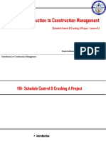 Introduction To Construction Management: (Schedule Control & Crashing A Project - Lecture 8)