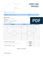 Used Car Invoice Template