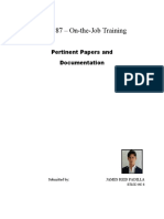 TTE 187 - On-the-Job Training: Pertinent Papers and Documentation