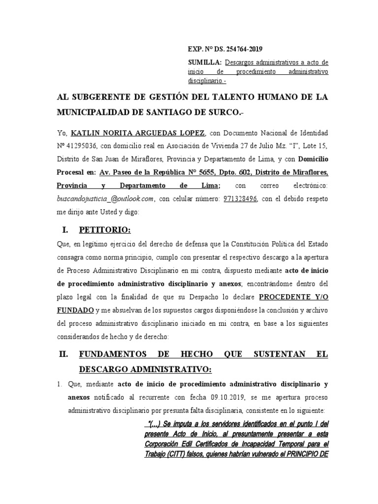 Modelo De Descargo Afip