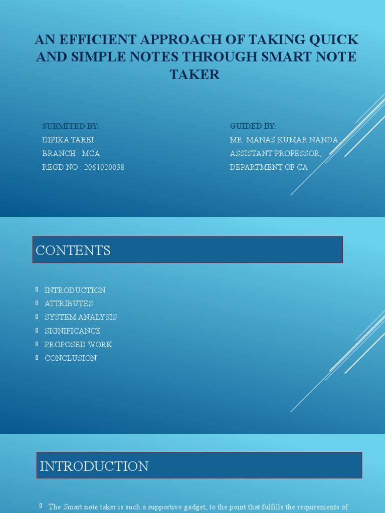 Smart Note Taker Seminar Report | PDF | Personal Computers | Programming