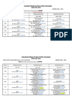 477 Islamabad College For Boys G-6/3, Islamabad: Zoom Time Table SESSION: 2021 - 2022