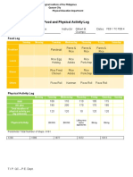 Food and Physical Activity Log