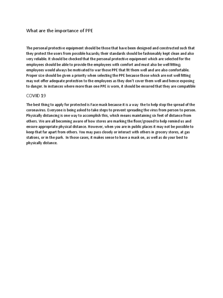 What Are The Importance of PPE PDF