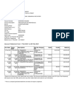 Account Statement From 1 Feb 2021 To 28 Feb 2021: TXN Date Value Date Description Ref No./Cheque No. Debit Credit Balance