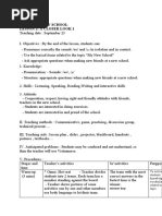 Lesson Plan: Unit 1: My New School Lesson 2: A Closer Look 1