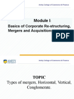 Basics of Corporate Re-Structuring, Mergers and Acquisitions