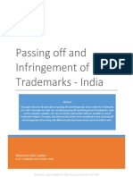 Passing Off and Infringement of Trademarks - India: Manzoor Elahi Laskar