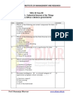 Mba Ii/ Sem Iii 313 BA: Industrial Internet of The Things Multiple Choice Questions