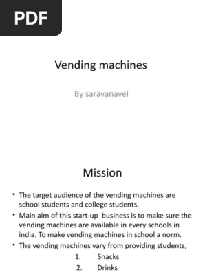Vending Machines Business Proposal