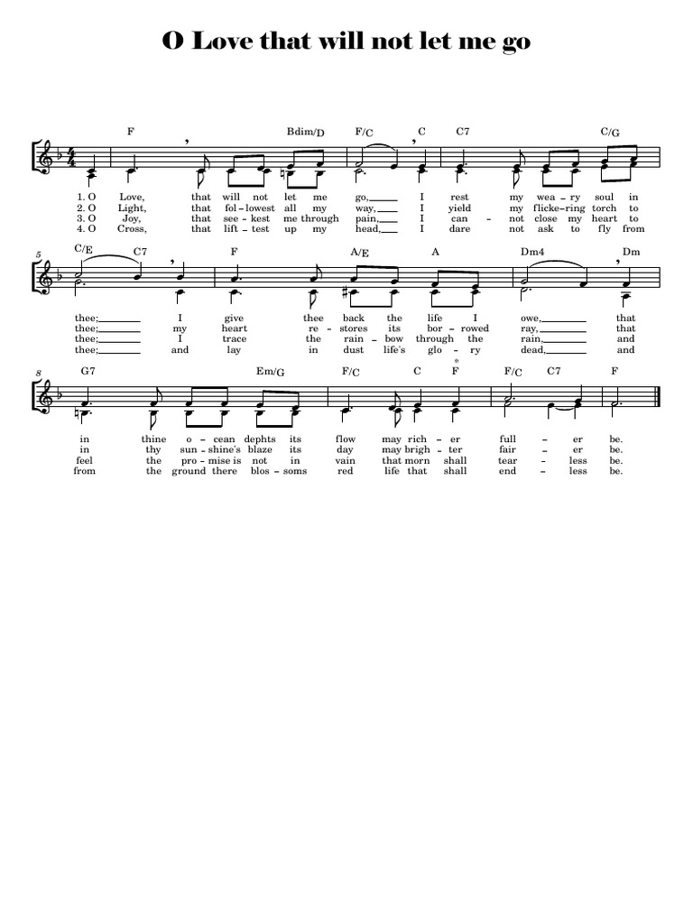 O Love That Will Not Let Me Go | PDF