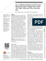 Differences in Adiposity Trajectories by Birth Cohort and Childhood Social Class: Evidence From Cohorts Born in The 1930s, 1950s and 1970s in The West of Scotland