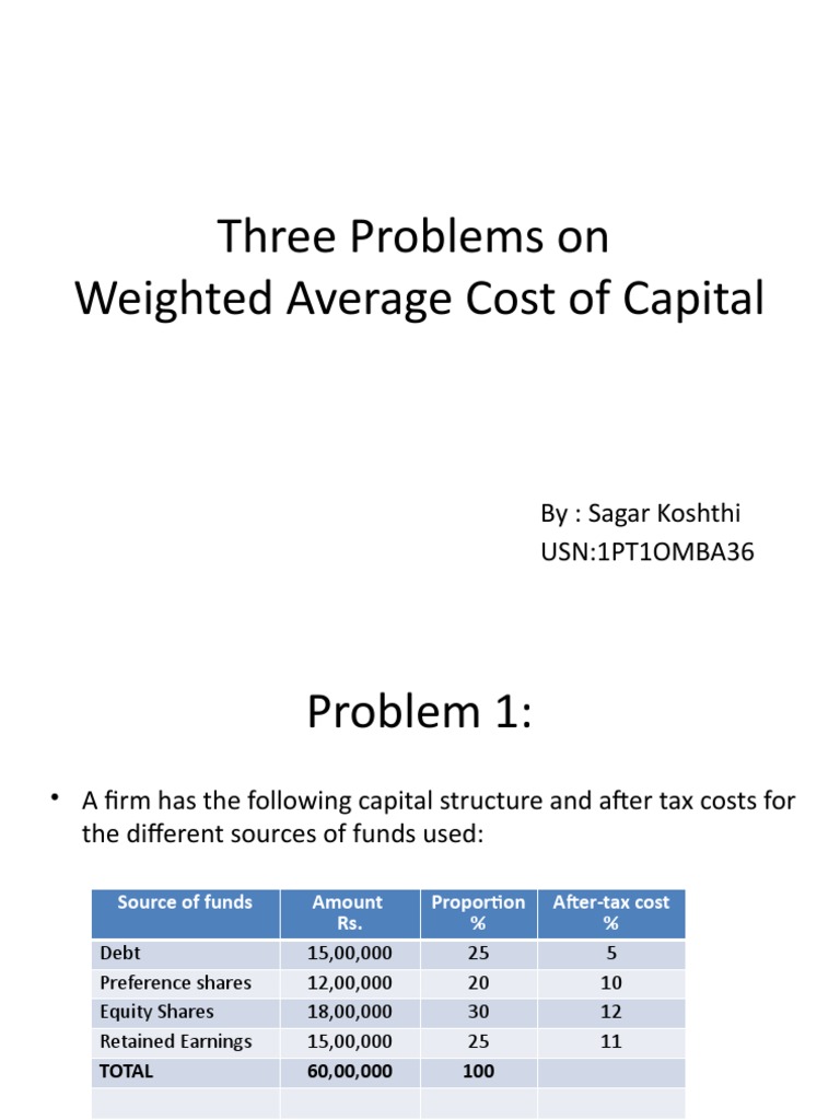 WACC Calculation Examples and Solutions | PDF | Cost Of Capital ...