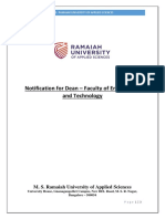 Notification For Dean - Faculty of Engineering and Technology