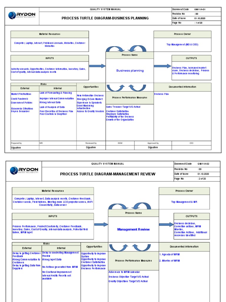 Process Turtle Diagrams Overview | PDF | Quality Assurance | Sales