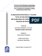 Tesis Planeación Estratégica y Calidad Total en Una Industria Metalmecánica de Fabricación de Equipos de Proceso