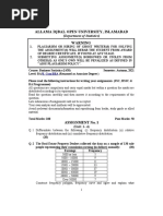 Allama Iqbal Open University, Islamabad Warning: Department of Statistics