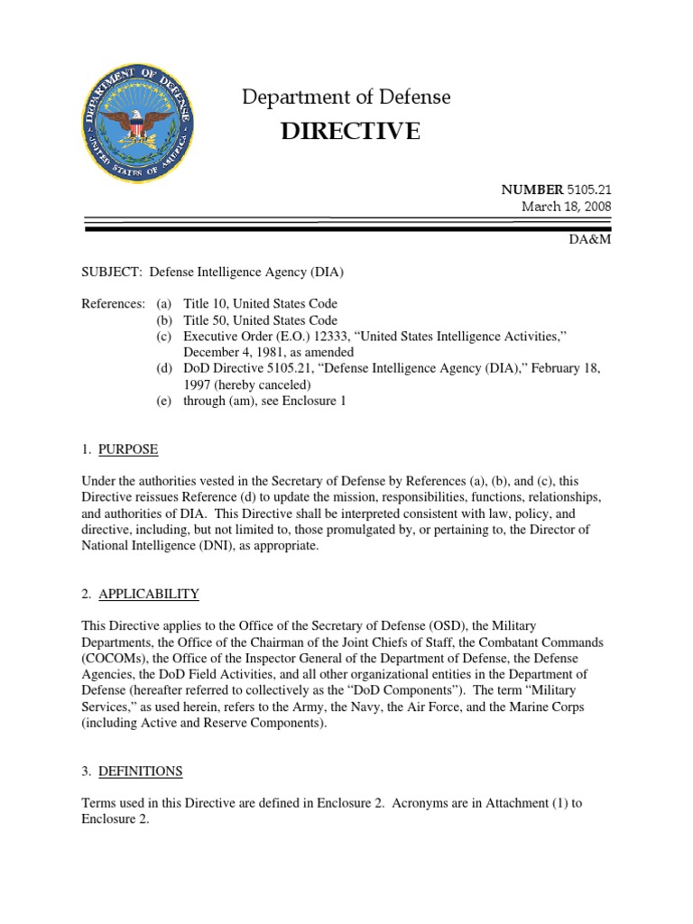 Defense Intelligence Agency Structure – TEPEHL