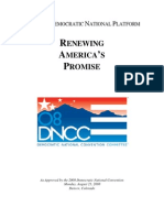 2008 Democratic Party Platform: "Renewing America's Promise"