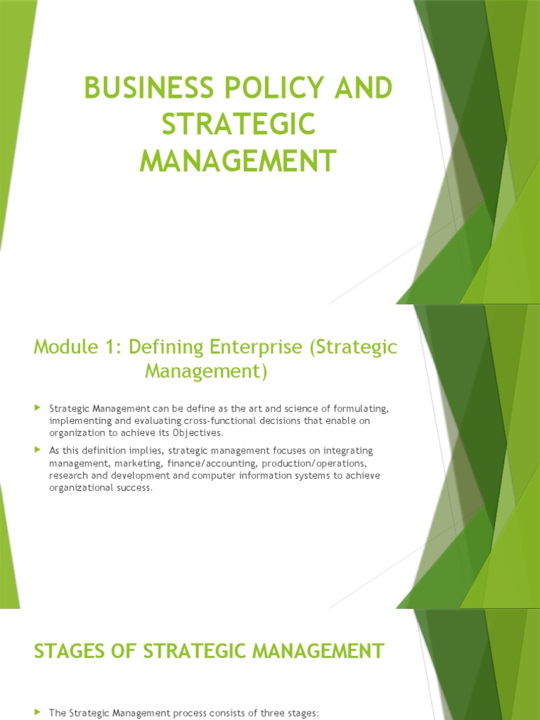 case study on business policy and strategic management