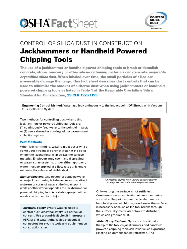 Factsheet Jackhammers or Handheld Powered Chipping Tools PDF
