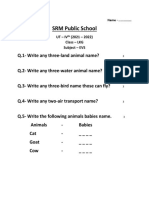 SRM Public School: Animals