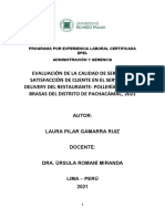 La influencia de la calidad del servicio de delivery en la satisfacción de clientes