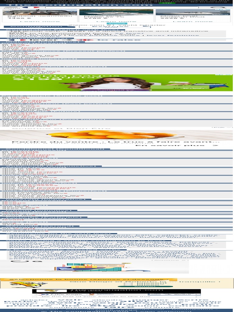 Conjugation French Verb Lever Conjugate Lever in French PDF