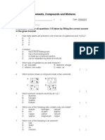 Worksheet On Elements, Compounds, Mixtures