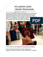 10 Mejores Países para Emigrar Desde Venezuela