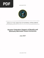 ODNI Report Russian Federation Support of Racially and Ethnically Motivated Violent Extremists