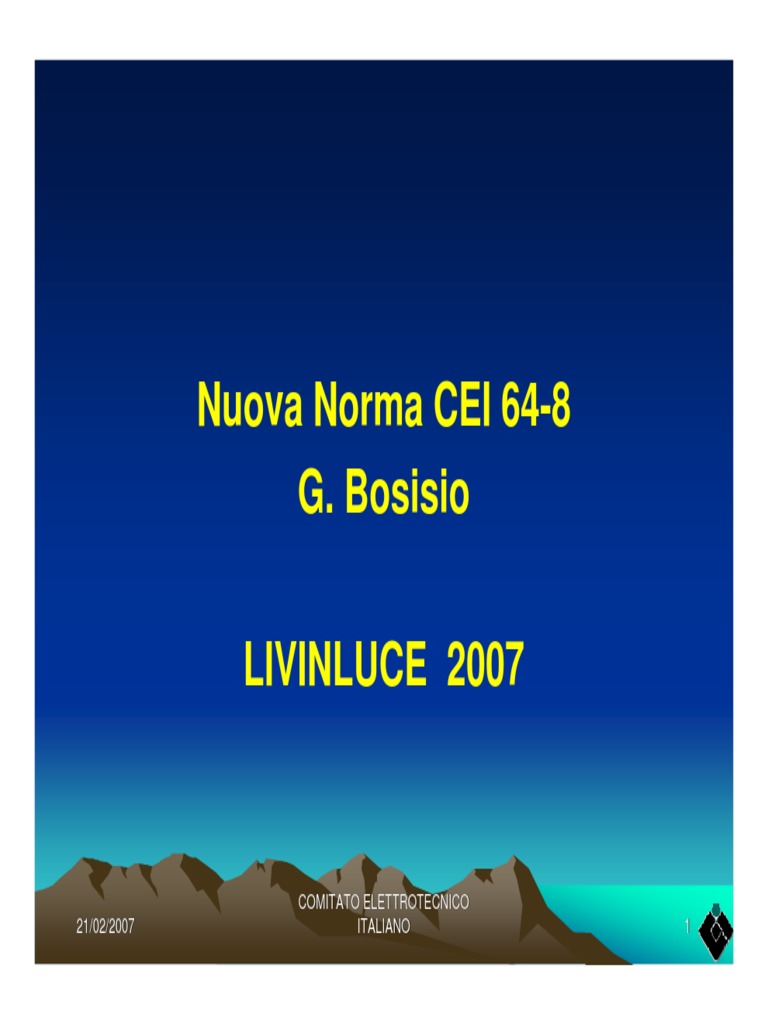 08.02 - Nuova Norma CEI 64-8 - Bosisio-1 | PDF