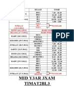 Mid Y3Ar 3xam Timat2Bl3: Day /date Exam Time