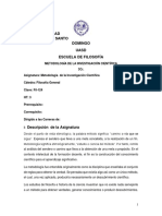 Programa de MetodologÃ - A de La InvestigaciÃ N CientÃ - Fica