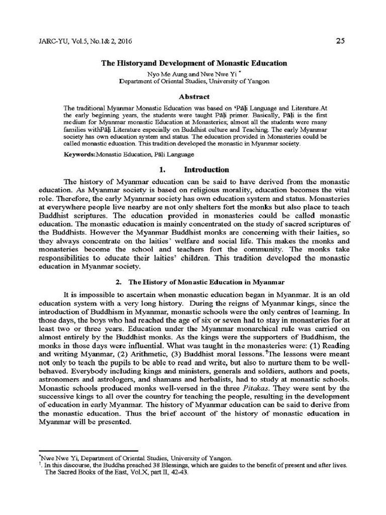 History of Monastic Education in Myanmar | PDF | Religion & Spirituality