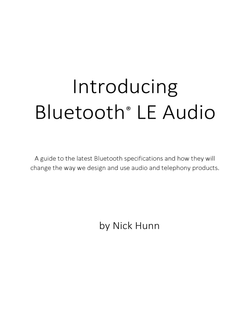 Introducing Bluetooth Le Audio Book Pdf Bluetooth Hearing Aid