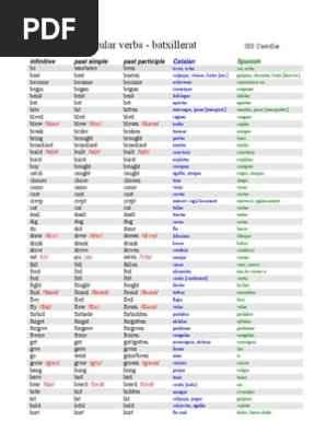Irregular Verbs Web B2 100616 Grammatical Conjugation Linguistic Typology
