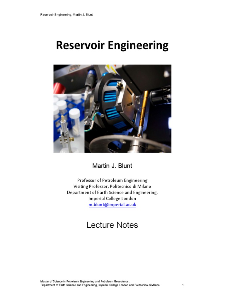 Reservoir Engineering Overview by Blunt | PDF | Petroleum Reservoir ...