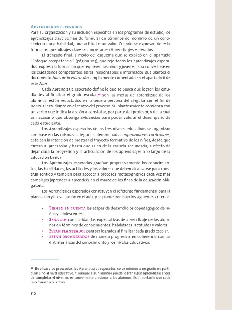 L03 Aprendizajes Clave Pp110-111 | PDF | Aprendizaje | Educación de la ...