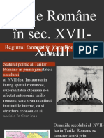Organizarea tarilor romane in sec. 17- prima jumatatea sec. 19