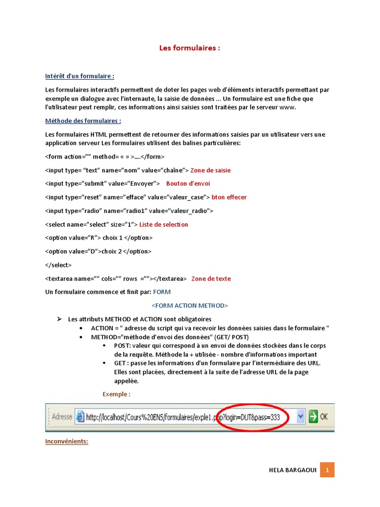Guide des Formulaires HTML Interactifs | PDF | Internet | Internet et Web